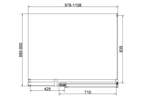 Душевой уголок Экстенза (Extenza) VSR-4EX101190CLBN, 1000/1100*900, брашированный никель, стекло прозрачное