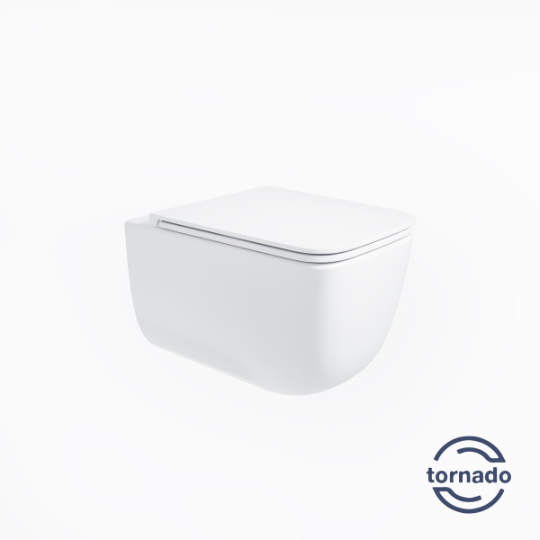 Унитаз подвесной Lina VT1-53T Tornado, цвет белый, ультратонкое soft-close сиденье