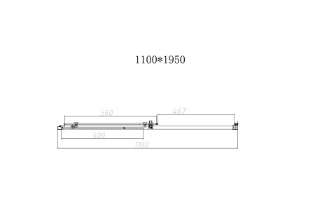 Душевая дверь Слим-Н (Slim-N) VDS-4SN110CLB, 1100, черный, стекло прозрачное