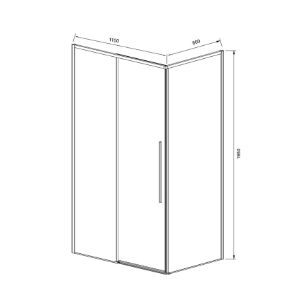 Душевой уголок Slim-N VSR-4SN8011CLGM, 1100*800, вороненая сталь, стекло прозрачное