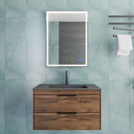 База под раковину Кьяра 2D (Chiara 2D) 800 подвесная, 2 выкатных ящика микролифт, С.Oak