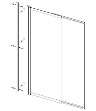 Душевая шторка на ванну VSB-6E900CL-L, 900*1400, хром, стекло прозрачное, левая