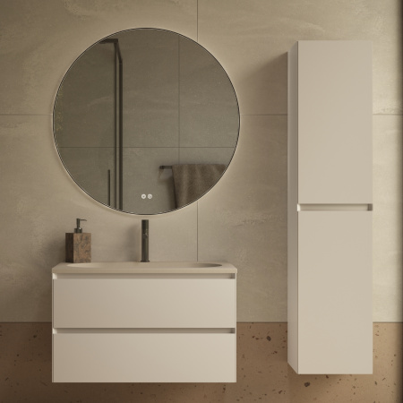 База под раковину Люка Софт-Тач (Luka Soft-Touch) 800 подвесная, 2 выкатных ящика микролифт, матовый белый