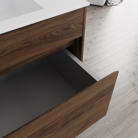 База под раковину Кьяра (Chiara) 800 подвесная, 1 выкатной ящик микролифт, Дуб Чарльстон (C.Oak)