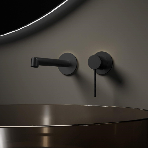 Смеситель для раковины Rim VBFW-2RM1MB встраиваемый однорычажный, черный матовый