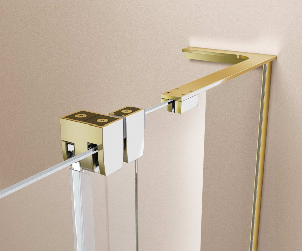 Душевая перегородка Волк-Ин (Walk-In) VSW-4WSL120CLG-R, правая, 1200*2000, брашир. золото, стекло прозрачное