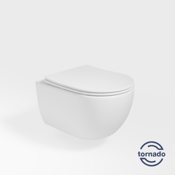 Унитаз подвесной Evo VT1-34ST Tornado, цвет белый, ультратонкое сиденье soft-close