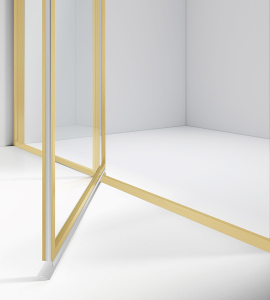 Душевой уголок Slim 8mm VSR-4SLP9012CLG, 1200*900, брашированное золото, стекло прозрачное Душевой уголок Slim 8mm VSR-4SLP9012CLG, 1200*900, брашированное золото, стекло прозрачное