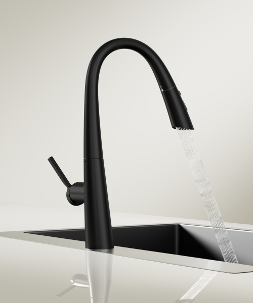 Смеситель для кухни Vincea VKF-176MB, черный