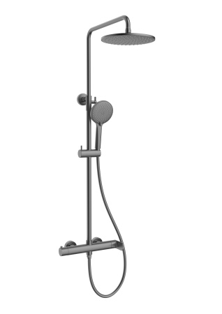 Душевая стойка Рондо (Rondo) VSFS-1R0GM без излива, вороненая сталь