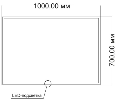 Зеркало с подсветкой VLM-3VN1007-2 1000х700 c сенсорным выключателем и диммером, антизапотевание
