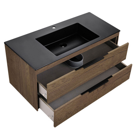 База под раковину Кьяра 2D (Chiara 2D) 1000 подвесная, 2 выкатных ящика микролифт, Дуб табак (T.Oak)