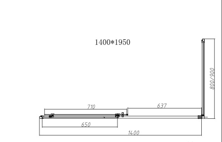 Душевой уголок Слим-Н (Slim-N) VSR-4SN8014CLG, 1400*800, брашированное золото, стекло прозрачное