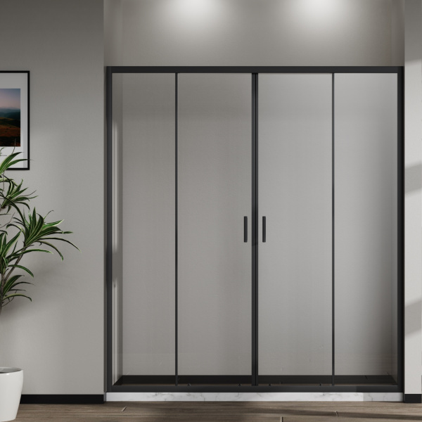 Душевая дверь Сити (City) VDS-5CT2170CLB, 1700, черный, стекло прозрачное