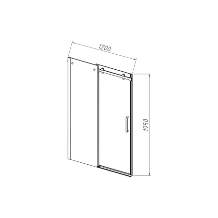 Душевая дверь Комо-Н (Como-N) VDS-4CN120CLB, 1200, черный, стекло прозрачное