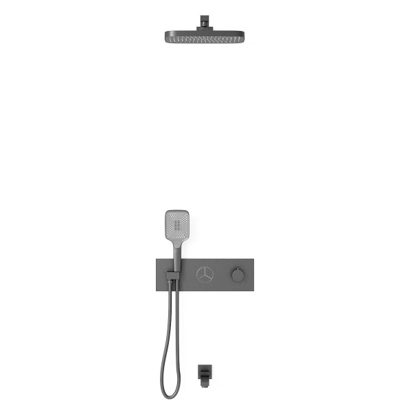 Душевой комплект VSFW-432T1GM встраиваемый, термостатический, трехрежимный, вороненая сталь