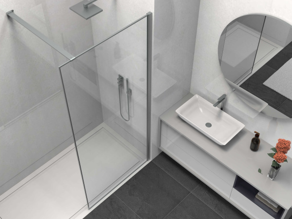 Душевая перегородка Walk-In VSW-1HS100CLGM, 1000*2000, вороненая сталь, стекло прозрачное Душевая перегородка Walk-In VSW-1HS100CLGM, 1000*2000, вороненая сталь, стекло прозрачное