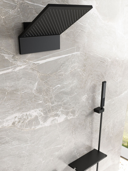 Душевой комплект Futura VSFW-2F11TMB термостатический встраиваемый, 3 режима, черный