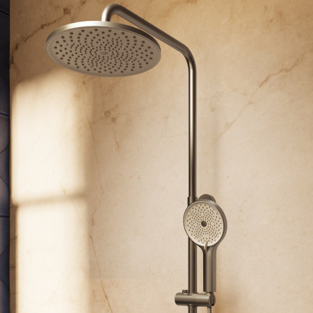 Душевая стойка Феерие (Feerie) VSFS-5FE1GM с изливом, вороненая сталь