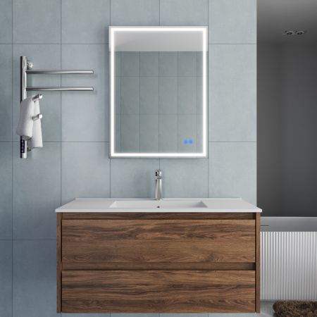 База под раковину Джио (Gio) 1000 подвесная, 2 выкатных ящика микролифт, Дуб Чарльстон (C.Oak)