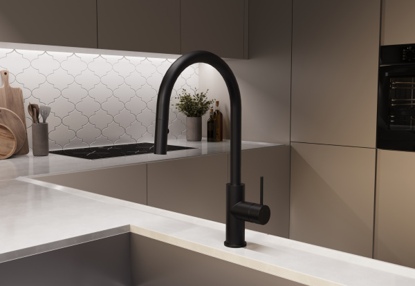 Смеситель для кухни City VKF-2C1MB, черный