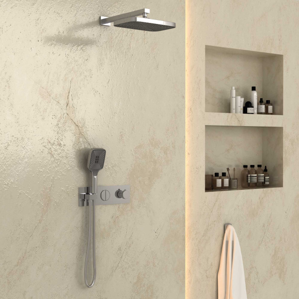 Душевой комплект VSFW-422T1CH встраиваемый, термостатический, двухрежимный, хром