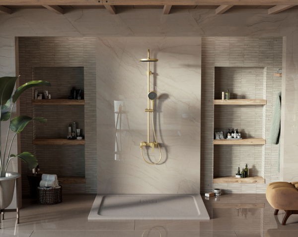 Душевая стойка VSFS-413BG с изливом, брашированное золото