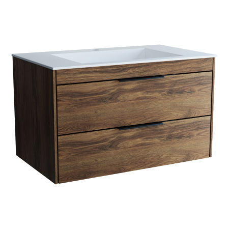 База под раковину Кьяра 2D (Chiara 2D) 800 подвесная, 2 выкатных ящика микролифт, С.Oak