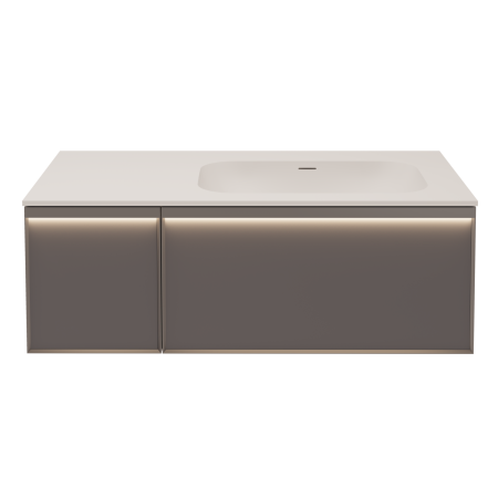База под раковину Элис (Elise) 1000 подвесная, правая, 2 выкатных ящика микролифт, серый матовый