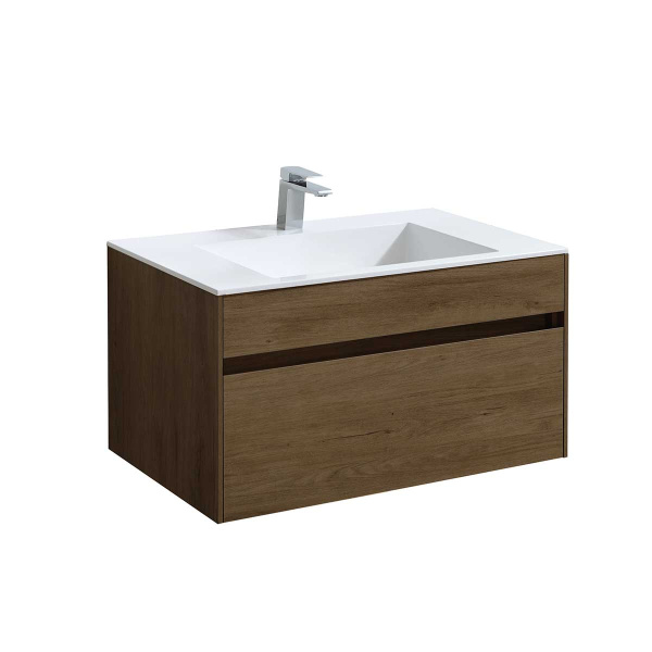 База под раковину Chiara 800 подвесная, 1 выкатной ящик soft-close, T. Oak