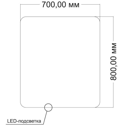 Зеркало с подсветкой VLM-3BE700 700х800 c сенсорным выключателем и диммером