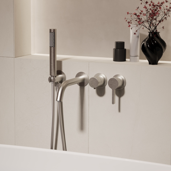 Смеситель для ванны Villa VTFW-1VL1BN, встраиваемый, брашированный никель