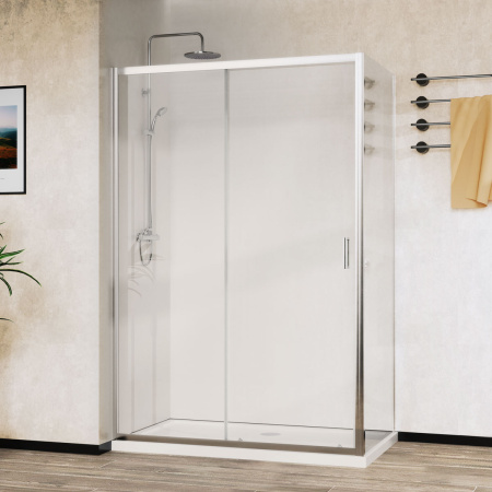 Душевой уголок City VSR-5CT9011CL, 1100*900, хром, стекло прозрачное 