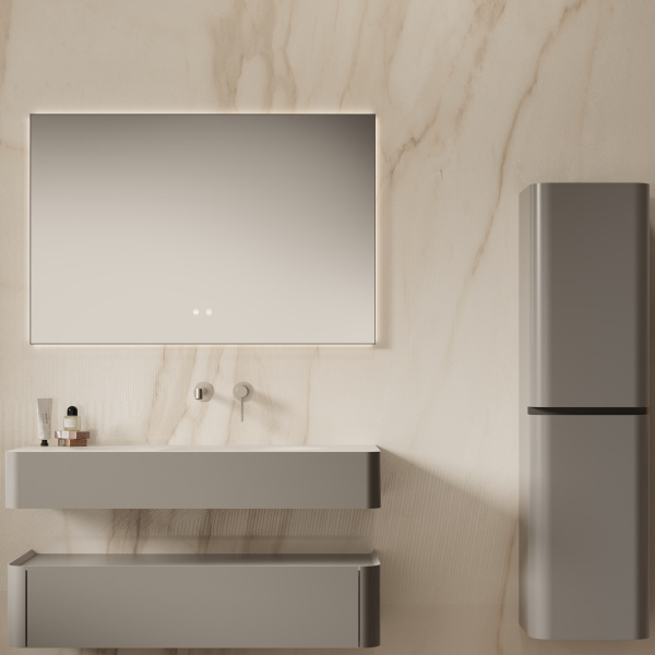 База под раковину Caprise 1200 подвесная, 1 выкатной ящик soft close, светло-серый матовый