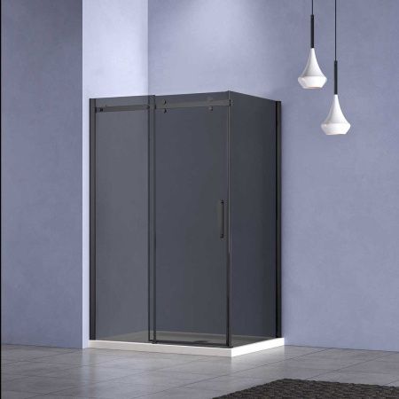 Душевой уголок Комо-Н (Como-N) VSR-4CN9012CGB, 1200*900, черный, стекло тонированное