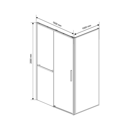 Душевой уголок Слим Софт (Slim Soft) VSR-1SS1015CLB, 1500*1000, черный, стекло прозрачное