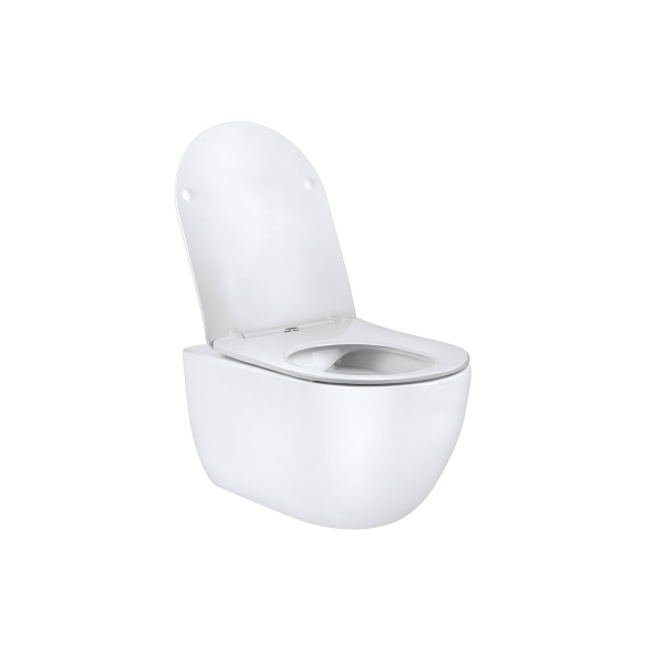 Унитаз подвесной Evo VT1-34 безободковый, цвет белый, ультратонкое soft-close сиденье