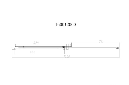 Душевая дверь Дайс (Dice) VDS-4D160CLB, 1600, черный, стекло прозрачное