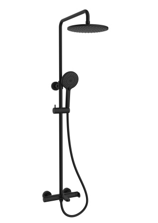Душевая стойка Рондо (Rondo) VSFS-1R1MB с изливом, черный матовый
