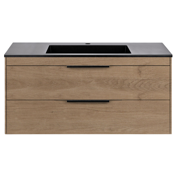 База под раковину Chiara 2D 1000 подвесная, 2 выкатных ящика soft-close, N.Oak