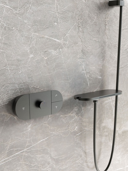 Душевой комплект Futura VSFW-2F12TMB термостатический встраиваемый, 3 режима, черный матовый