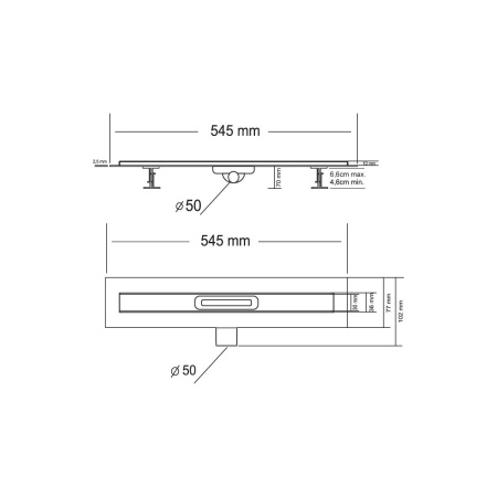 Душевой лоток Кармин (SAY CARMINE) 510.50.P.PITI, 50 см, хром