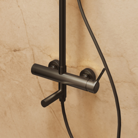 Душевая стойка Феерие (Feerie) VSFS-5FE1MB с изливом, черный