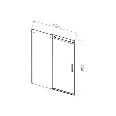 Душевая дверь Комо-Н (Como-N) VDS-4CN150CGB, 1500, черный, стекло тонированное