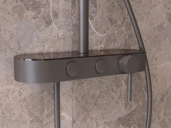 Душевая стойка VSFS-402GM, вороненая сталь