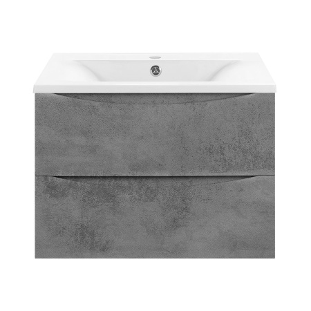 База под раковину Миа (Mia) 600 подвесная, 2 выкатных ящика микролифт, Beton