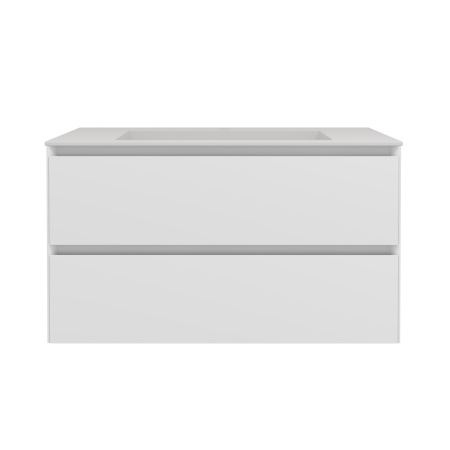 База под раковину Люка Софт-Тач (Luka Soft-Touch) 800 подвесная, 2 выкатных ящика микролифт, матовый белый