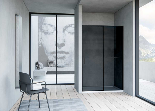 Душевая дверь Slim Soft VDS-1SS120CGB, 1200, черный, стекло тонированное 