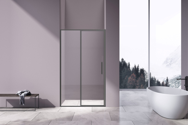 Душевая дверь Slim 8mm VDP-4SL120CLGM, вороненая сталь, стекло прозрачное Душевая дверь Slim 8mm VDP-4SL120CLGM, вороненая сталь, стекло прозрачное