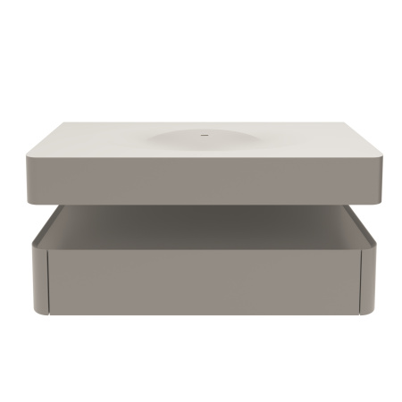 База под раковину Каприз (Caprise) 1200 подвесная, 1 выкатной ящик микролифт, светло-серый матовый